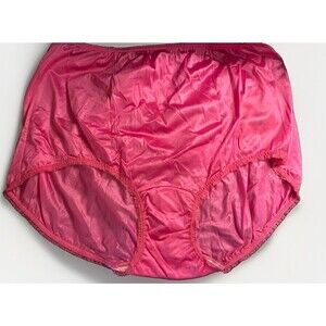 NWT Vint J C Penny Adonna Shiny Pink Nylon Rare Gussett Panties Brief sz 8